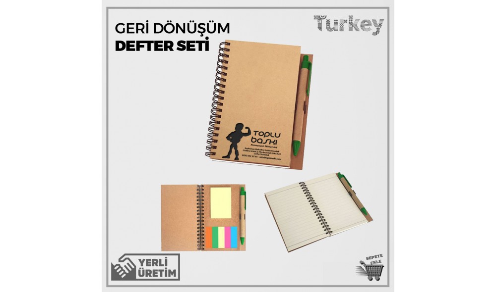 Geri Dönüşüm Defter Seti